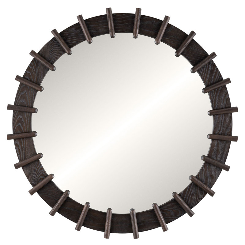 Sable Spoke Round Mirror