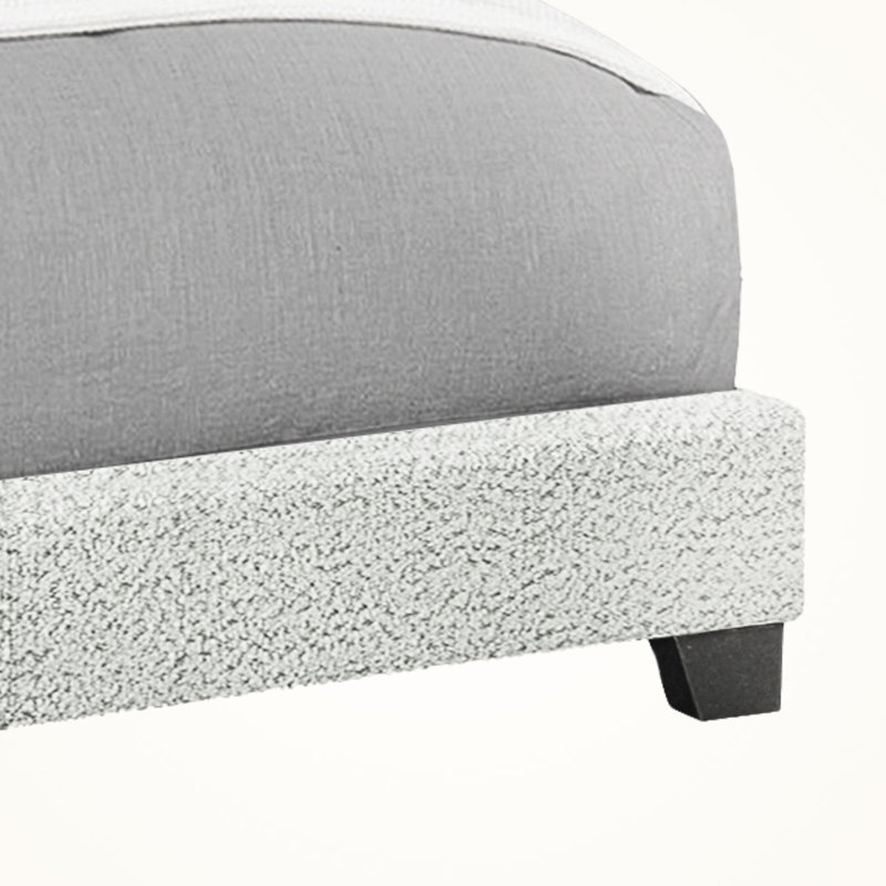 Lit double transitionnel gris clair Teagon, l 57,72 po x L 80,06 po x L 45,49 po, Double
