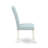5 Piece Dining Table Set for 4 Includes a Round Kitchen Table with Pedestal and 4 Baby Blue Linen Fabric Upholstered Parson Chairs, Linen White-1199629422-1199629423