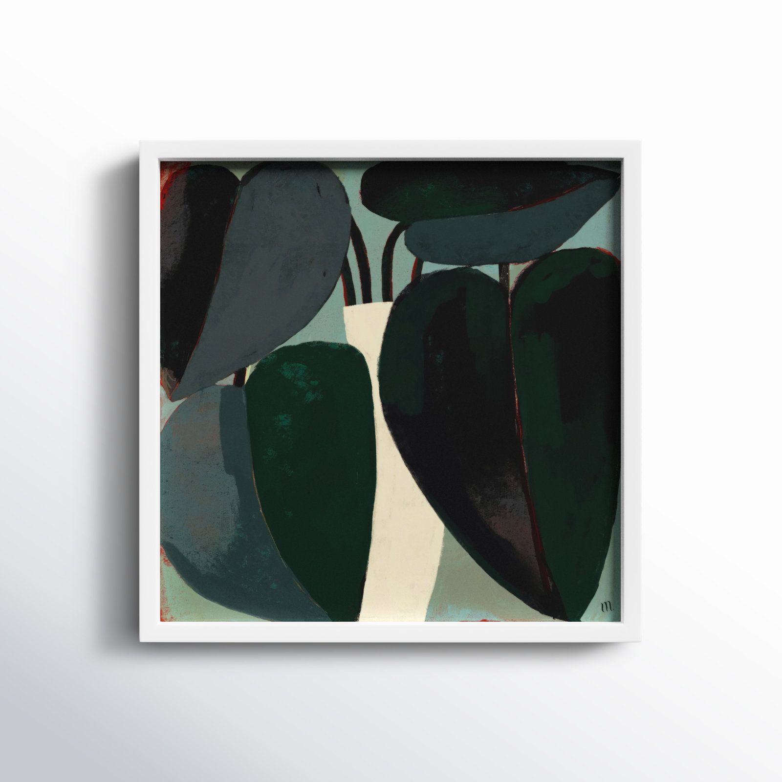 Fall Plant by StudioM, 16" H x 16" W x 1.25" D, White