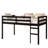 Solid Wooden, Rubber Wooden Loft Bed with Ladder, Bed Platform of Strengthened Slats-1005813445