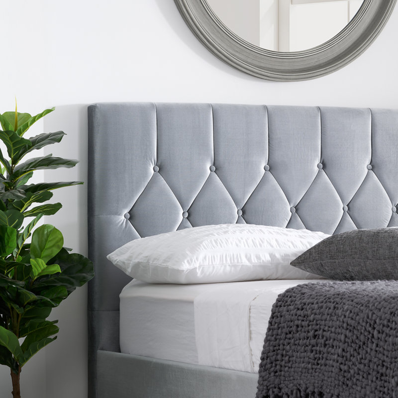 Disney Occasional Chairs Upholstered Ottoman Bed, Double (4'6), Grey