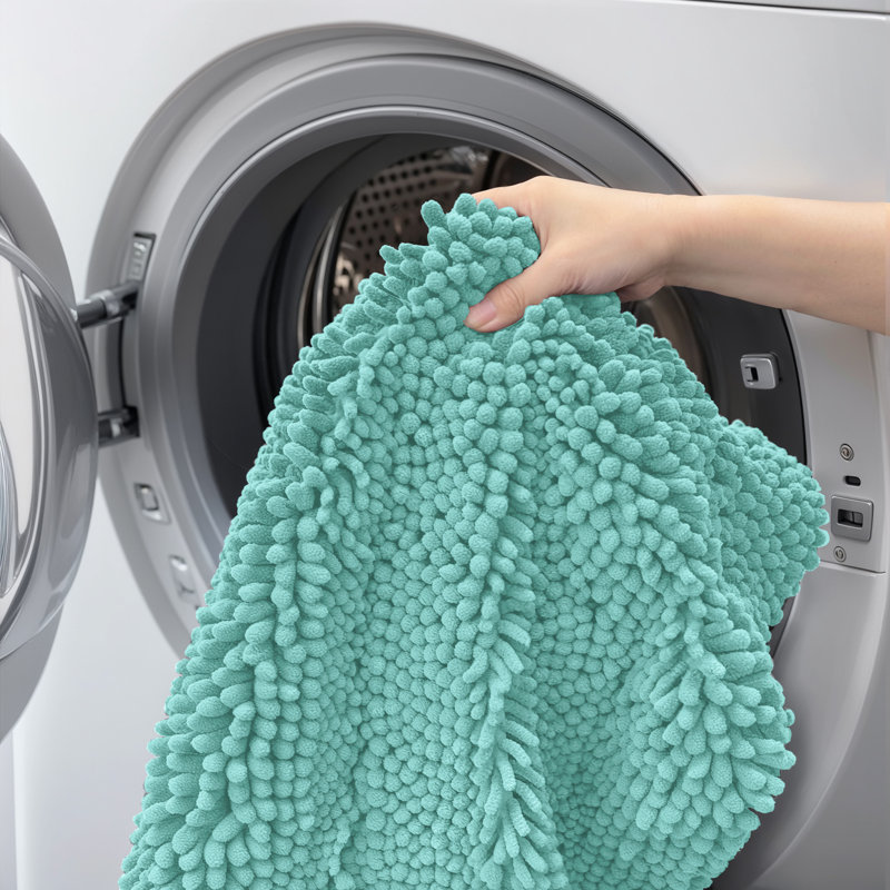 Tapis pour salle de bain Chenault, Simple - L 60 po x l 24 po, Vert clair