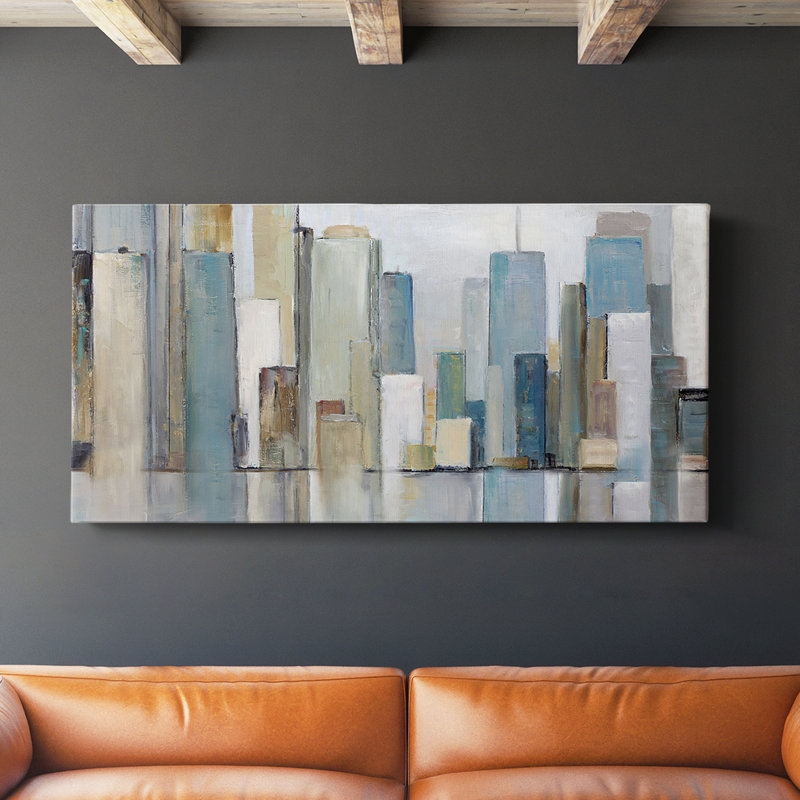 City Reflections - Toile tendue avec châssis - Prêt à accrocher, H 24 po x l 48 po