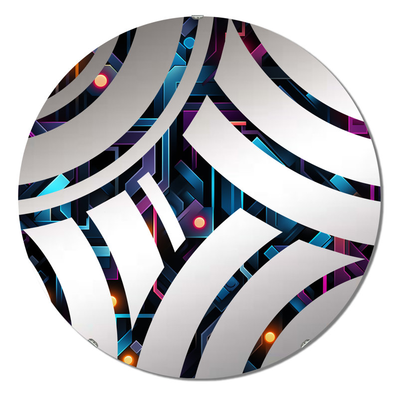 Miroir décoratif bleu et mauve, 23,6 po x 23,6 po