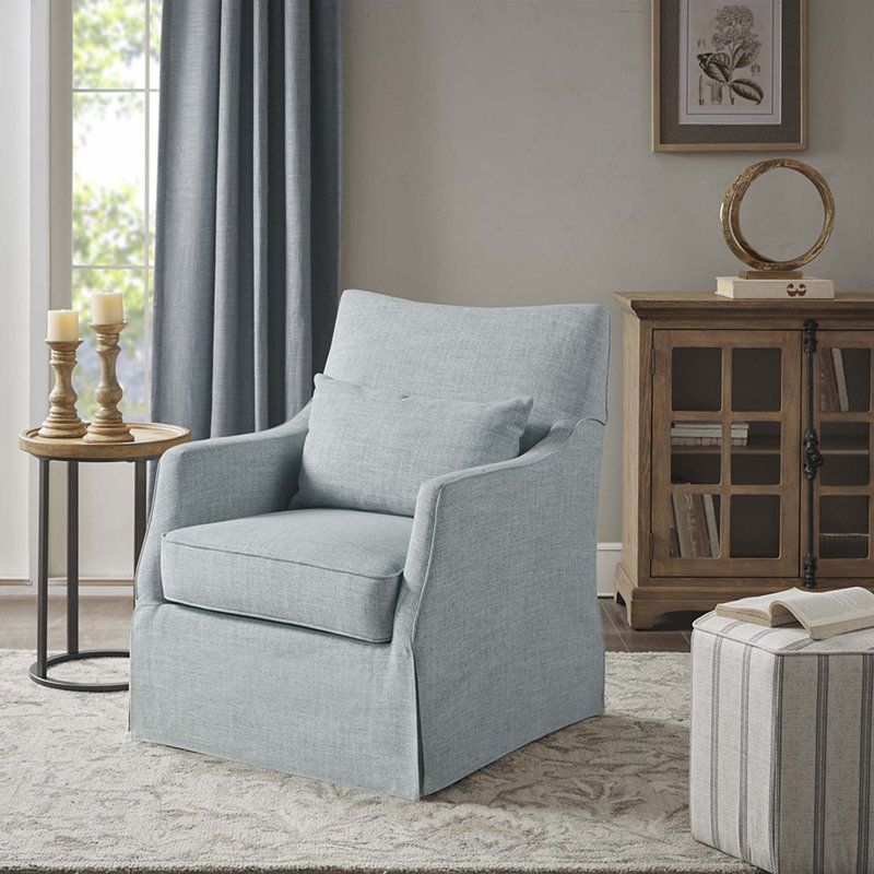 Chaise pivotante à jupe, Polyester bleu clair