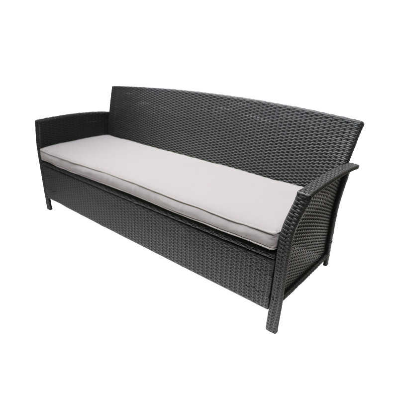 73” Wicker Loveseat with Cushions for Stylish Patio Seating, Comfortable Garden Sofa with Storage, Durable and Elegant Outdoor Furniture