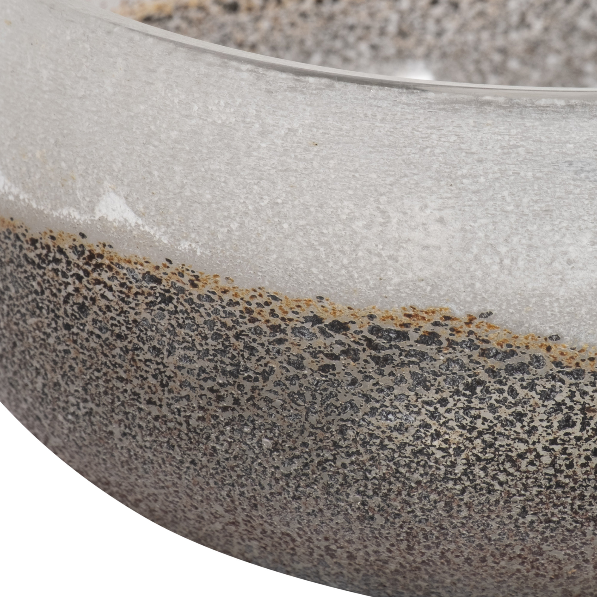 8" Ombre Bowl, White/Grey, 4" H x 8" W x 8" D