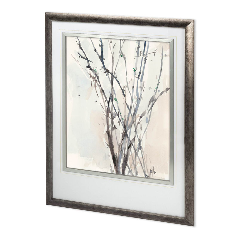 «Custom Watercolor Branches II» par Samuel Dixon, reproduction d'art encadrée à la main mat sous verre