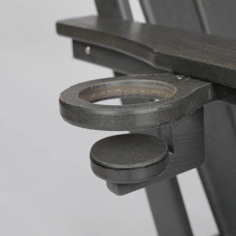 Chaise Adirondack pliante en PEHD avec porte-gobelet double - Chaise Adirondack en composite avec texture bois