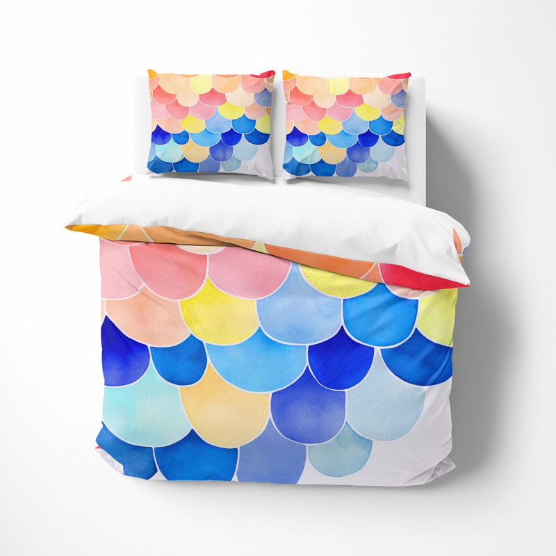 Geometric Shapes Duvet Cover, King Duvet Cover + 2 King Shams