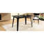 Table de salle à manger rectangulaire noire Mid-Century avec structure en bois d'hévéa, bords arrondis lisses, plateau en faux bois d'aspect grain naturel, hauteur de 29,45 po, charge de 250 lb, pieds solides à installation rapide, bas