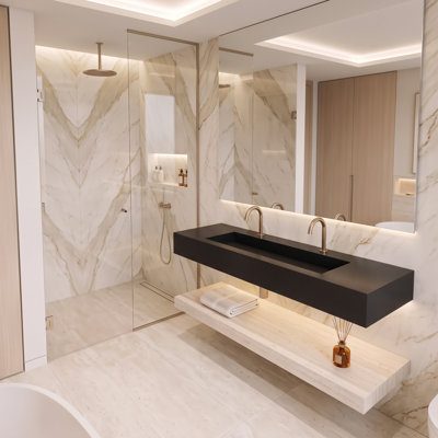 60'' Solid Surface Rectangular Vessel Bathroom Sink