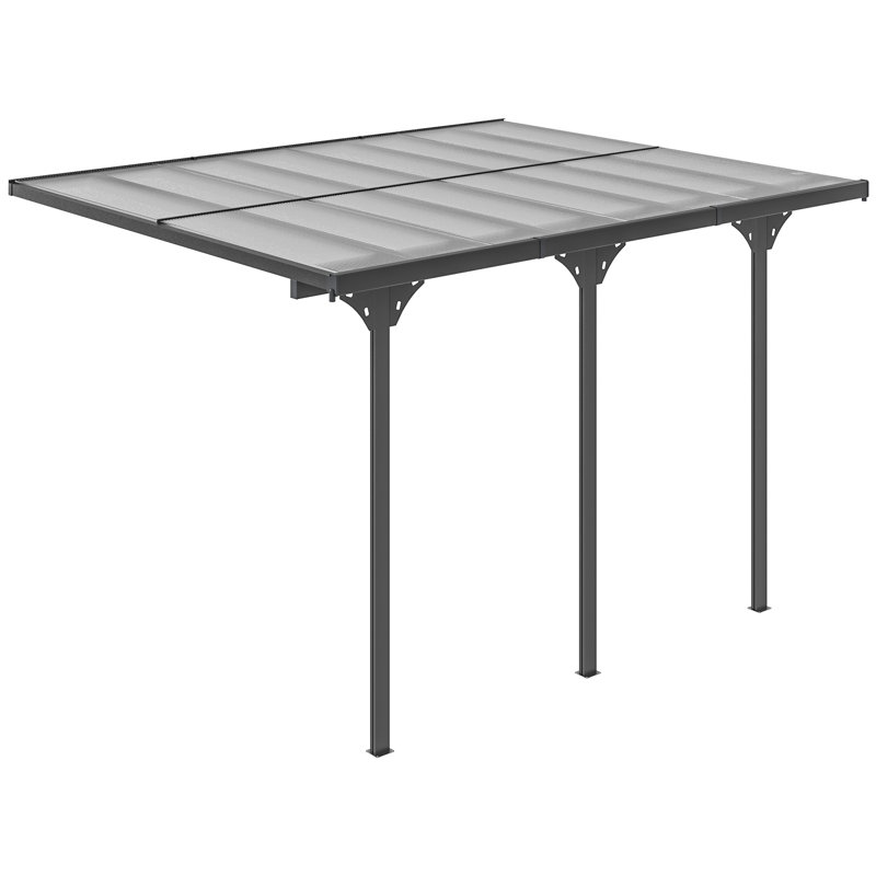 Gray Aluminum Pergola with Transparent UV Blocking Canopy