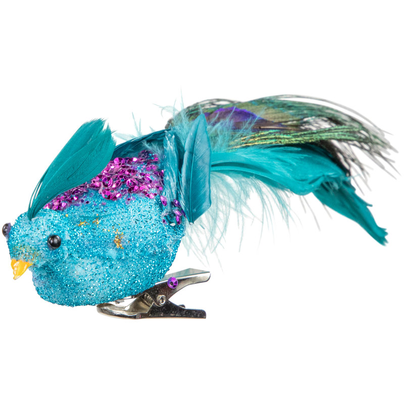 Ornement de Noël à paillettes 8 po, Bleu, mauve et vert