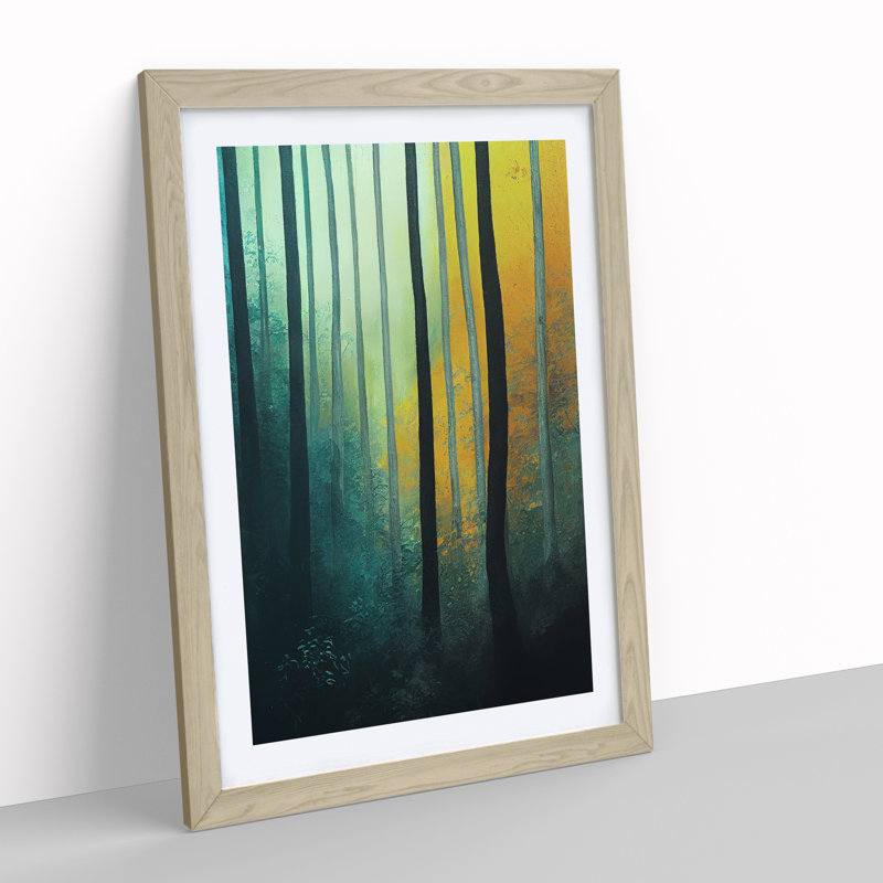 A Colourful Forest No.5 - Print, 46cm H x 34cm W, Oak Framed
