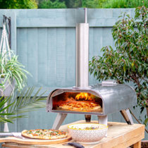 Green Machine Stainless Steel Outdoor Pizza Oven with Stone Base +