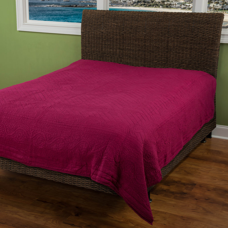 Moroccan Fling Modern & Contemporary Cotton Quilt, Raspberry, Queen Quilt