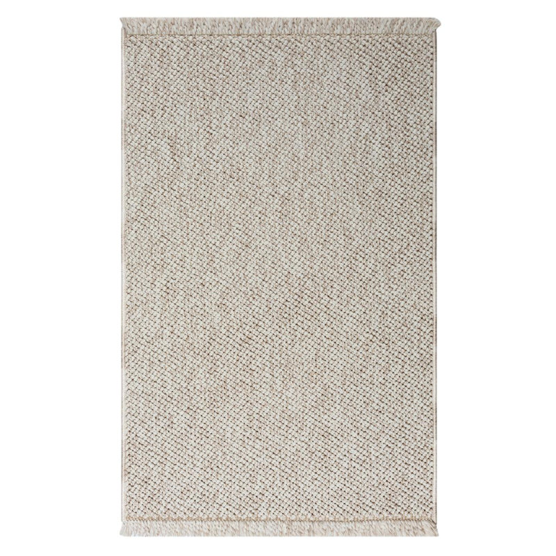 Textured Fringed Area Rug, Rectangle 2' x 3', Beige