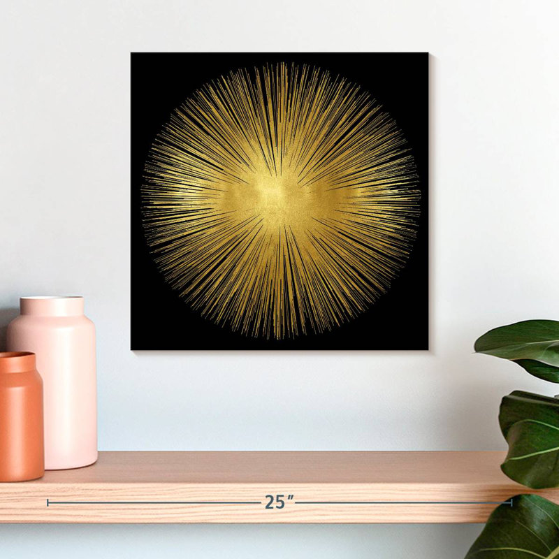 Avery Sunburst sur fond noir I, H 16 po x l 16 po
