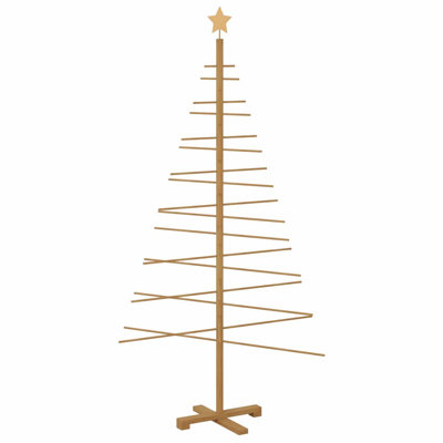 Wooden Christmas Tree with Stand Brown Bamboo