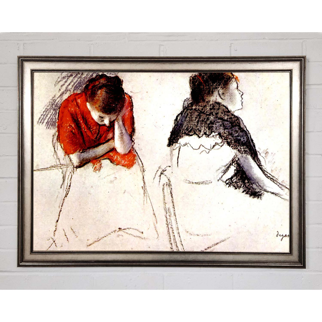 Gerahmtes Leinwandbild Two Women Seated von Degas