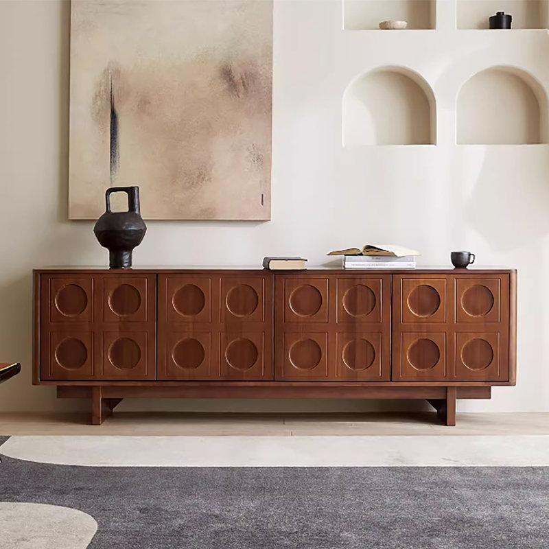 78.7" Brown TV Stand with 4 Cabinets for Living Room