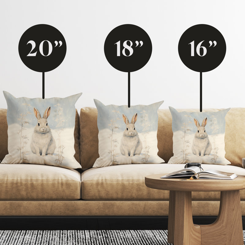 Housse de coussin Snow Bunny, H 16 po x l 16 po
