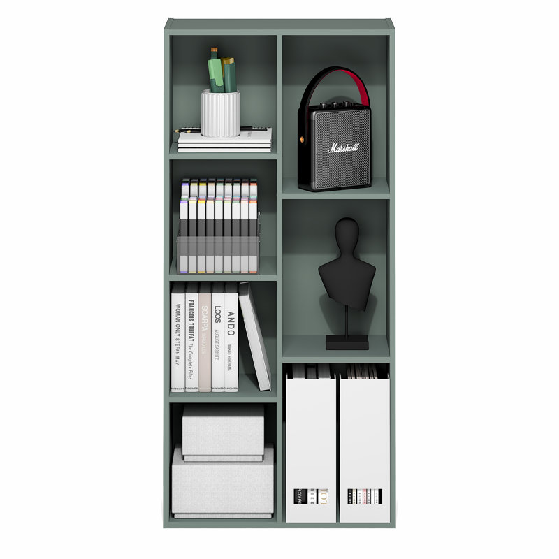 Gonzales 41.7" H x 19.5" W Standard Bookcase, (7 Shelves) 41.7"H x 19.5"W x 9.4"D, Green