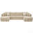 Modular Sectional Sofa 135.4" Boneless Sofa Couch Cozy Sectional Couch With Two Movable Ottomans For Living Room-1888347825