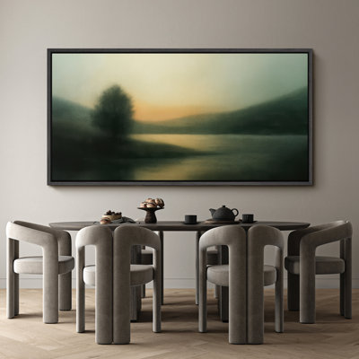 Large Framed Canvas Print Wall Art - Vintage Landscape Print for Rustic Home Decor