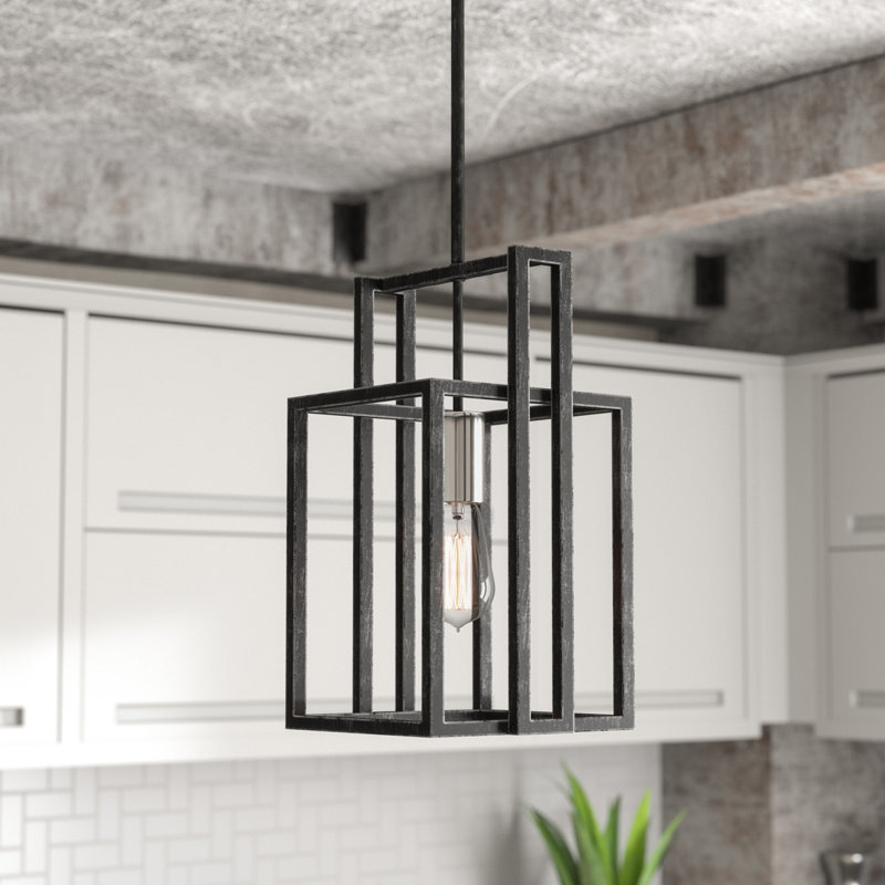 Larchmont 1 - Light Single Pendant, Iron Black/Brushed Nickel