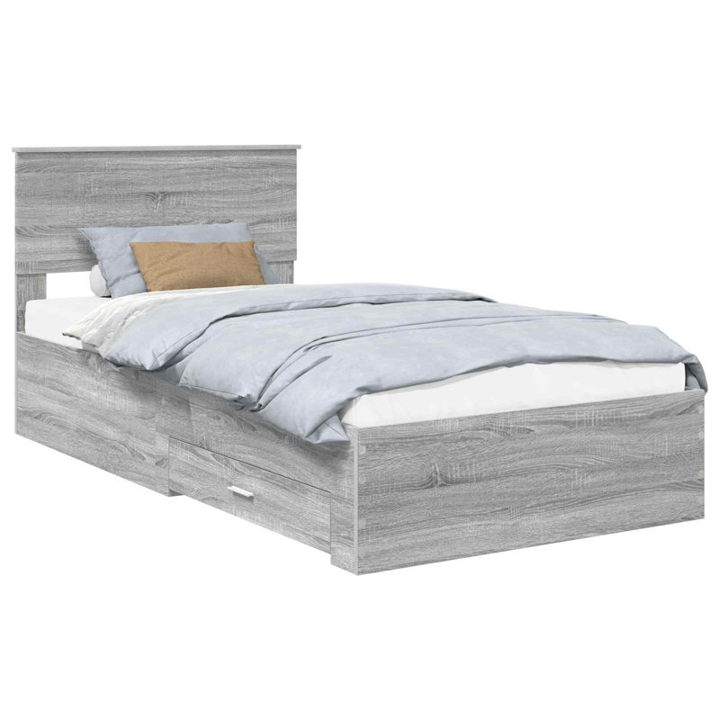 Bed Frame, 100 x 200cm, Grey Sonoma