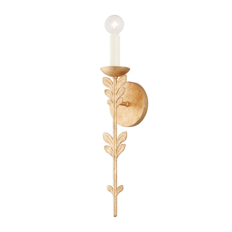 Florian 1 Light Wall Sconce, Vintage Gold Leaf