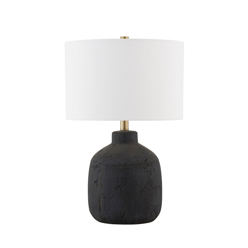 Lampe de table 21 "avec abat-jour en tissu Landon, noir