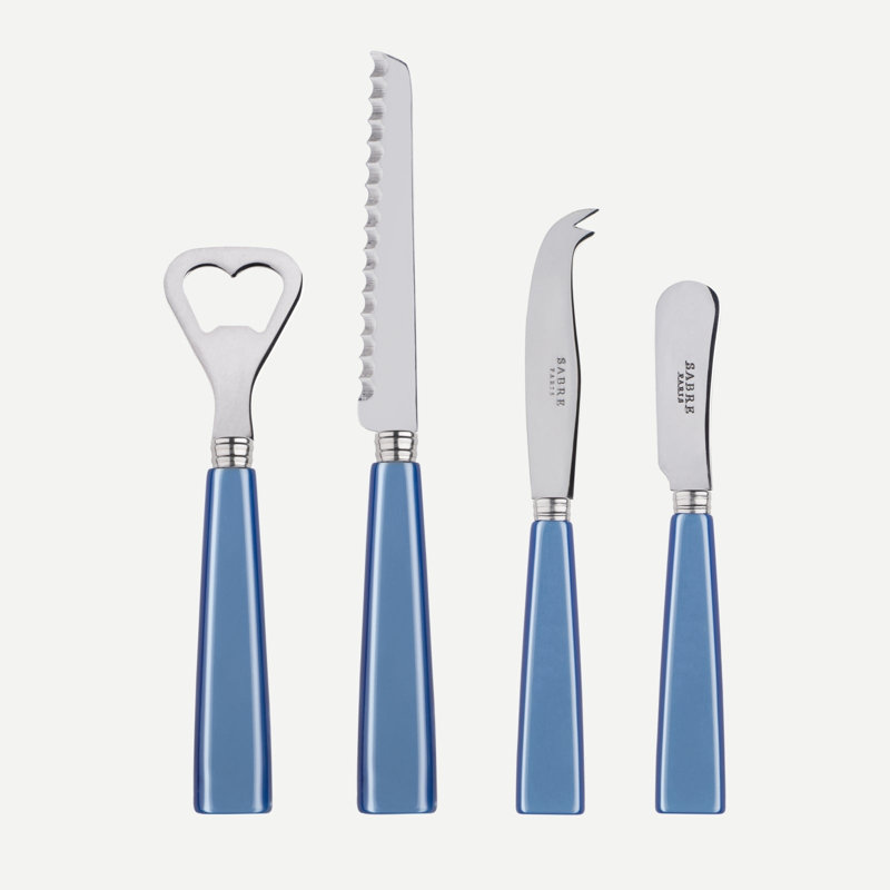 Icone 4 - Piece Stainless Steel Flatware Set - Service for 1, Light Blue
