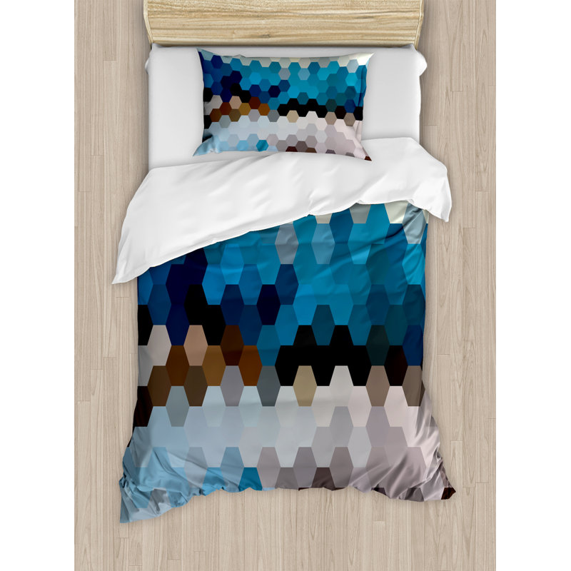 Modern & Contemporary Polyester Geometric Shapes Duvet Cover, Twin
