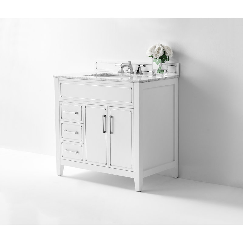 Ensemble de meuble-lavabo simple 36 po Aspen, Blanc, Chrome