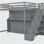 Lit escamotable double avec levage hydraulique et conception de bureau, en gris-121069892