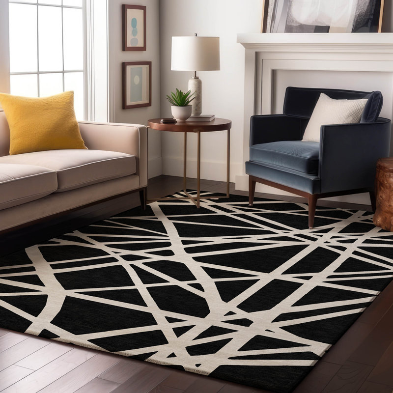 Premium Machine Washable Cossette AMF1040 Geometric Rug, Rectangulaire 8 pi x 10 pi