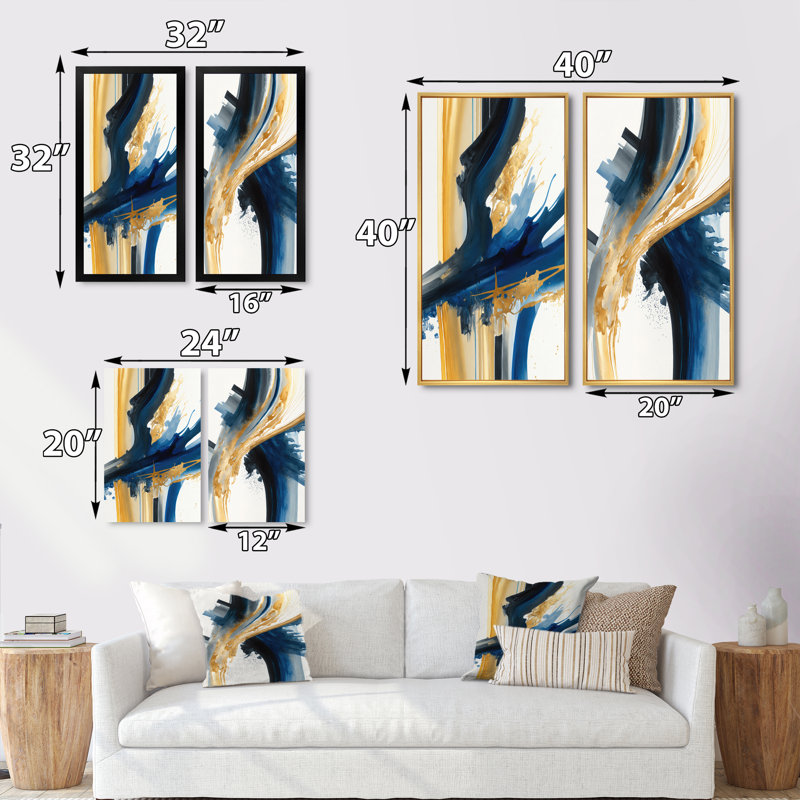 «Stylish Spiral Abstract», 2 pièces sur toile, Toile tendue, H 20 po x l 24 po