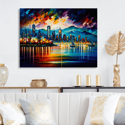 «Vancouver Skyline at Sunset I», reproduction sur toile