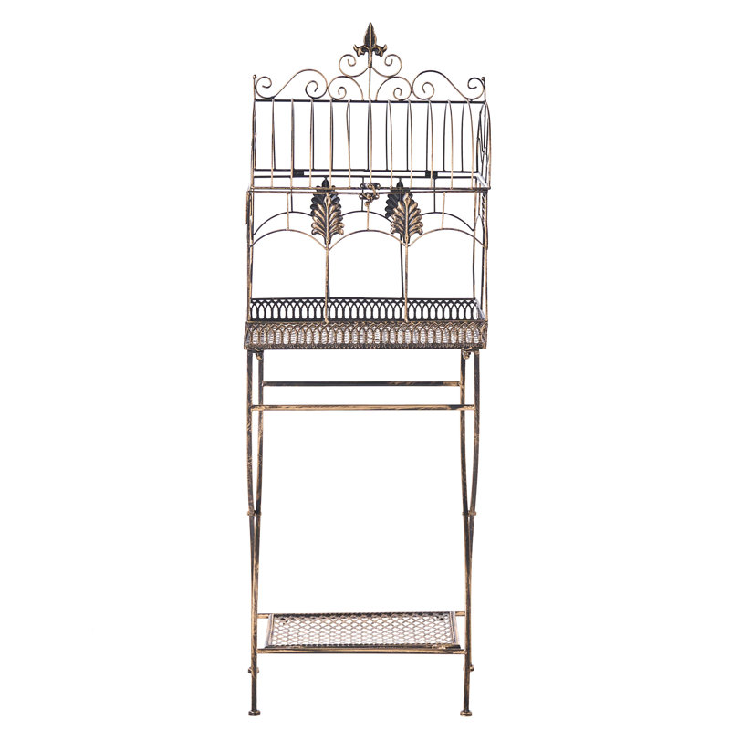 43cm W Iron Shelving Unit, Black
