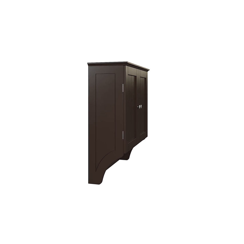Espresso Two-Door Wall Mounted Medicine Cabinet with Towel Bar