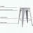 Set of 2 Backless Industrial Bar Stools – Distressed White – 24" Seat – Stackable-101217132-101217135