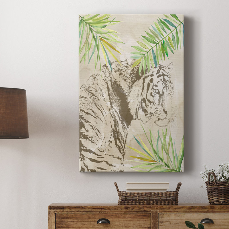 Boho Jungle Cat I -Gallery Wraraped Cavas, H 27 po x l 18 po