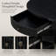 Console cannelée demi-lune avec tiroir et tablettes-953406045