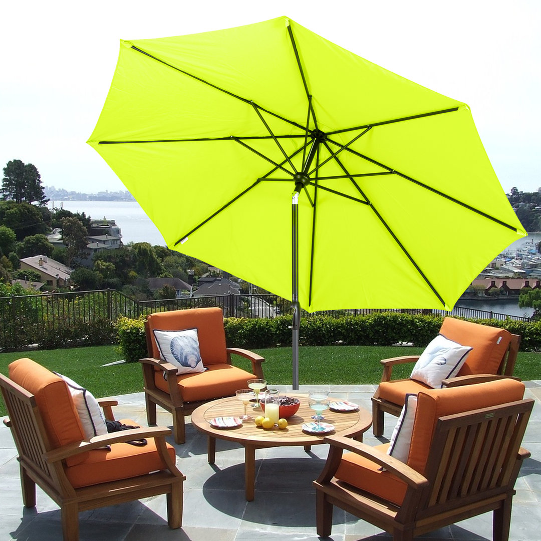 Rumia 108'' Auto Tilt Market Umbrella with Crank Lift Ebern Designs Fabric 