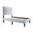 Modern Twin Bed - Gray Velvet, Adjustable Headboard, 12 Stable Support, No Box Spring, Bedroom Velvet Size , Strong Decor-939247937