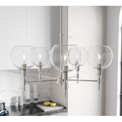 Hunter Xidane With Clear Glass 5 Light Chandelier Ceiling Light Fixture